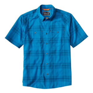 Orvis Tech Chambray Short-Sleeved Plaid Work Shirt - Men's