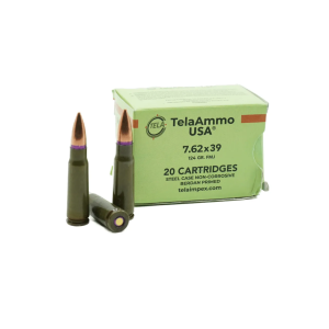 Tela Ammo Tela Ammo Steel Case 7.62x39 124 Grain FMJ Ammunition 20 Rounds - $13.99 at Als.com