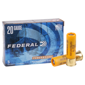 Federal Power-Shok 20 Gauge HP Slug Ammunition 5 Rounds
