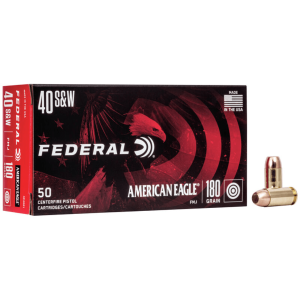 Federal American Eagle 40 S&W 180 Grain FMJ Ammunition 50 Rounds