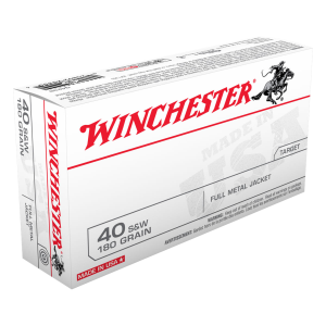 Winchester Ammo USA 40 S&W 180 Grain FMJ Ammunition 50 Rounds