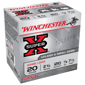 Winchester Ammo Super-X Upland 20 Gauge 7.5 Shot 2.75" 7/8 oz Ammunition 25 Rounds