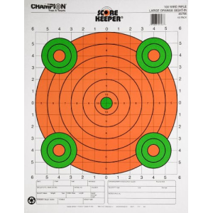 Champion Sports Scorekeeper Fluorescent Orange Bull Target (12 Pack)