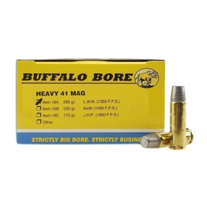 Buffalo Bore Ammo Outdoorsman 41 Magnum 265 Grain Hard Cast Ammunition 20 Rounds
