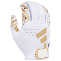 adidas AdiZero 13 Receiver Glove - Men's White / Metallic Gold S