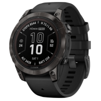 Garmin Fenix 7 Pro Sapphire Solar Smart Watch Carbon Gray DC Titanium / Black Band One Size