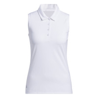 Adidas Ultimate365 Solid Sleeveless Polo Shirt - Women's White XS