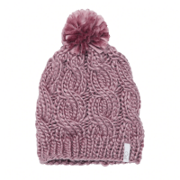 Coal The Rosa Cable Knit Silky Pom Beanie - Women's