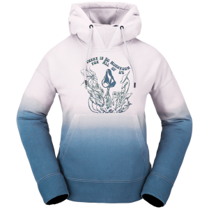 Women's Volcom VOL Peak Pullover Fleece 2023 in Blue size X-Large | Cotton/Polyester