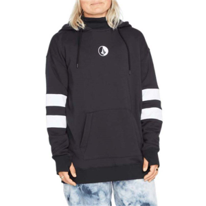 Women's Volcom Banded Hoodie 2023 in Black size X-Small | Cotton/Polyester