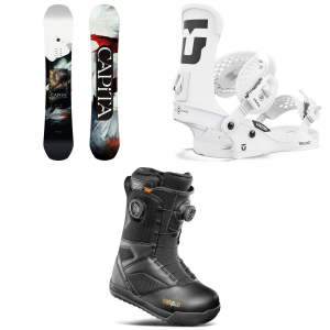 Women's CAPiTA Birds Of A Feather Snowboard 2025 - 148W Package (148W cm) + S Womens in Black size 148W/S