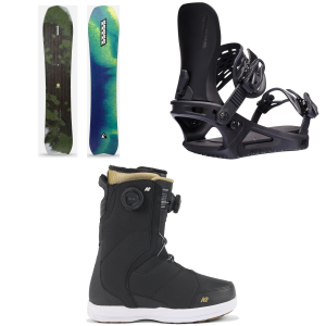 K2 Excavator Snowboard 2025 - 142 Package (142 cm) + S Womens in Black size 142/S | Nylon/Bamboo