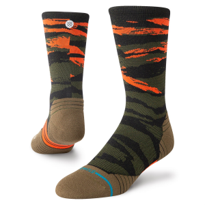 Stance Primal Light Crew Socks 2024 in Green size Medium | Nylon/Cotton/Elastane
