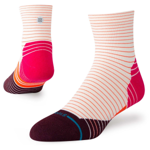 Women's Stance Micro Light Quarter Socks 2024 in Magenta size Medium | Nylon/Cotton/Elastane