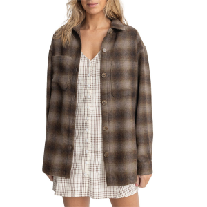 Women's Rhythm Mazzy Shacket 2024 Jacket in Brown size Large | Wool/Polyester