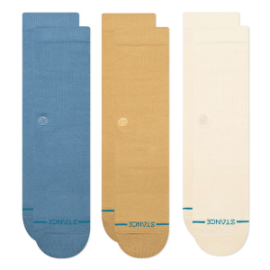 Stance Icon 3-Pack Socks 2024 in Blue size Medium | Cotton