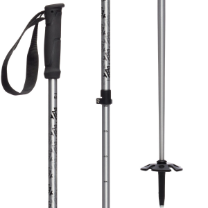 evo Way Up Adjustable Ski Poles 2025 in Silver size 105-145 | Nylon/Aluminum/Rubber