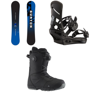Burton Ripcord Snowboard 2025 - 156W Package (156W cm) + L Mens in Black size 156W/L | Aluminum