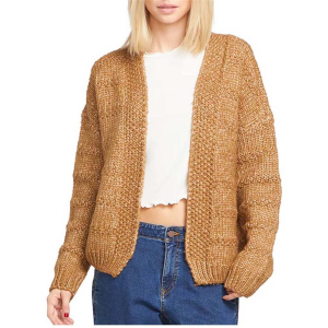 Women's Volcom Deserts Edge Cardigan 2024 in Brown size Medium | Polyester