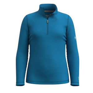 Kid's Smartwool Classic Thermal Base Layer 1/4 Zip Top 2025 in Blue size Small