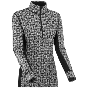 Women's Kari Traa Rose Half Zip Top 2026 in Black size Small | Wool/Micron