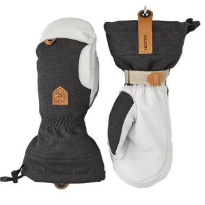Hestra Army Leather Patrol Gauntlet Mittens 2026 in Gray size 10 | Leather/Elastane/Polyester