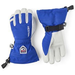 Kid's Hestra Army Leather Heli Ski Jr. Gloves 2026 in Blue size 5 | Nylon/Leather/Polyester