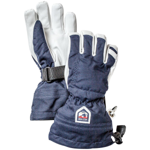 Kid's Hestra Army Leather Heli Ski Jr. Gloves 2026 in Blue size 5 | Nylon/Leather/Polyester
