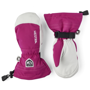 Kid's Hestra Army Leather Heli Ski Jr. Mittens 2026 in Pink size 4 | Leather/Polyester