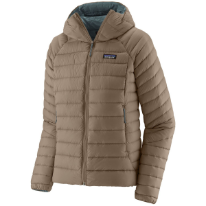Women's Patagonia Down Sweater Hoodie 2025 in Khaki size X-Large | Nylon/Plastic