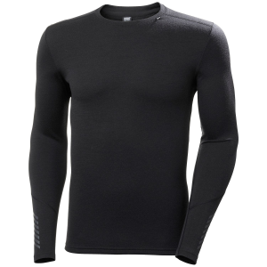 Helly Hansen Lifa Midweight Crew Base Layer Top 2026 in Black size Large | Wool