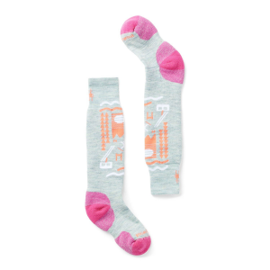 Kid's Smartwool Wintersport Full Cushion Ski Day OTC Socks 2025 in Green size Small | Nylon/Wool/Elastane
