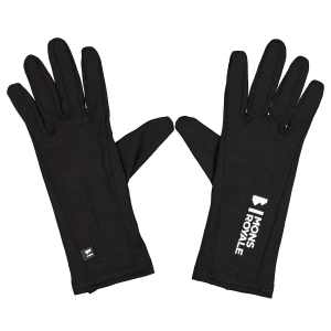 Mons Royale Olympus Glove Liner 2025 in Black size Large | Wool/Elastane