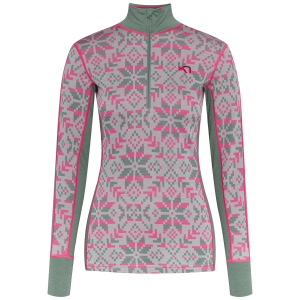 Women's Kari Traa Else Half-Zip Top 2025 in Green size Large | Wool/Micron