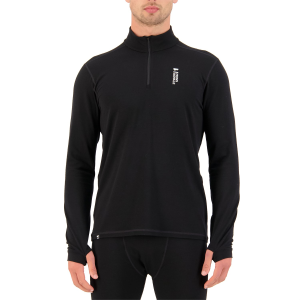 Mons Royale Cascade 1/4 Zip Top Men's 2025 in Black size Large | Nylon/Wool/Elastane
