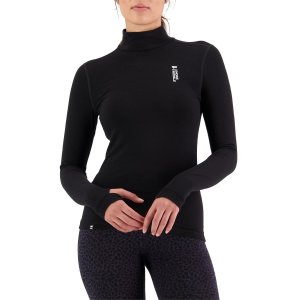 Women's Mons Royale Cascade Mock Neck Top 2025 in Black size X-Large | Nylon/Wool/Elastane