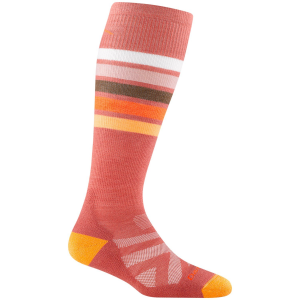 Women's Darn Tough Snowburst OTC Midweight Cushion Socks 2026 in Orange size Large | Nylon/Spandex/Wool
