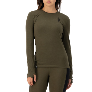 Women's Mons Royale Cascade Flex 200 Long Sleeve Top 2025 in Green size Medium | Nylon/Wool/Elastane
