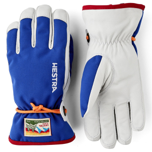 Kid's Hestra Wakayama Jr Gloves 2026 in Blue size 7 | Leather/Polyester