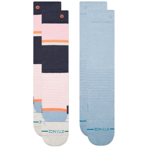 Kid's Stance Powdered Snow Socks 2-Pack 2025 in Pink size Large | Nylon/Elastane/Polyester