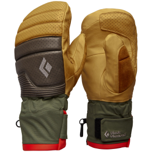 Black Diamond Progression Mittens 2026 in Khaki size Small | Leather/Neoprene
