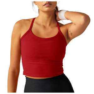 Beyond Yoga - Women's Beyond Yoga Spacedye Slim Racerback Cropped Tank Top 2024 in Red size X-Small | Lycra/Polyester
