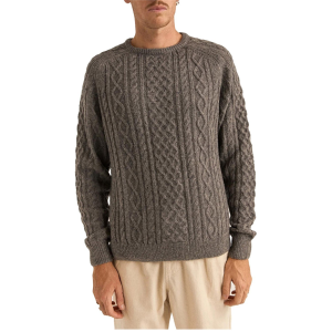 Rhythm Mohair Fishermans Knit Sweater Men's 2024 in Black size X-Large | Nylon/Acrylic/Wool