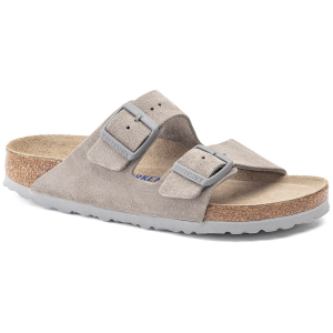 Birkenstock Arizona Suede Soft Footbed Sandals 2023 Silver size 46 Regular