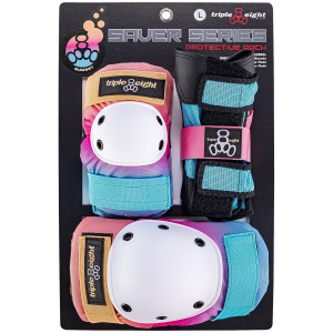 Triple 8 Saver Series Color Collection Skateboard Pad Set 2026 in Blue size Jr | Nylon