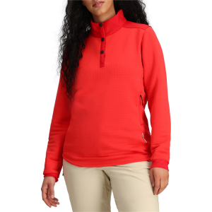 Women's Obermeyer Explorer Tech Henley 2025 in Red size Small | Elastane/Rubber/Polyester