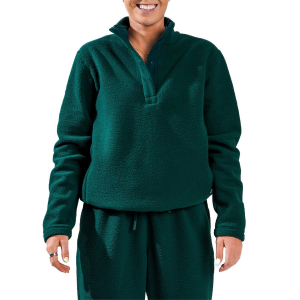 Women's Wild Rye Danner High Pile Fleece Pullover 2025 in Green size X-Large | Polyester