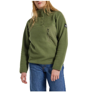 Women's Burton Cinder Fleece Pullover 2024 in Green size X-Small | Nylon/Polyester