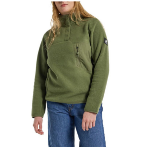 Women's Burton Cinder Fleece Pullover 2024 in Green size Large | Nylon/Polyester