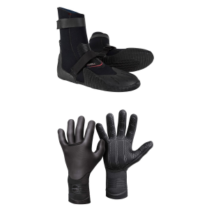 O'Neill 5mm Heat Round Toe Boots 2026 - 7 Package (7) + XS Gloves in Black size 7/Xs | Rubber/Neoprene